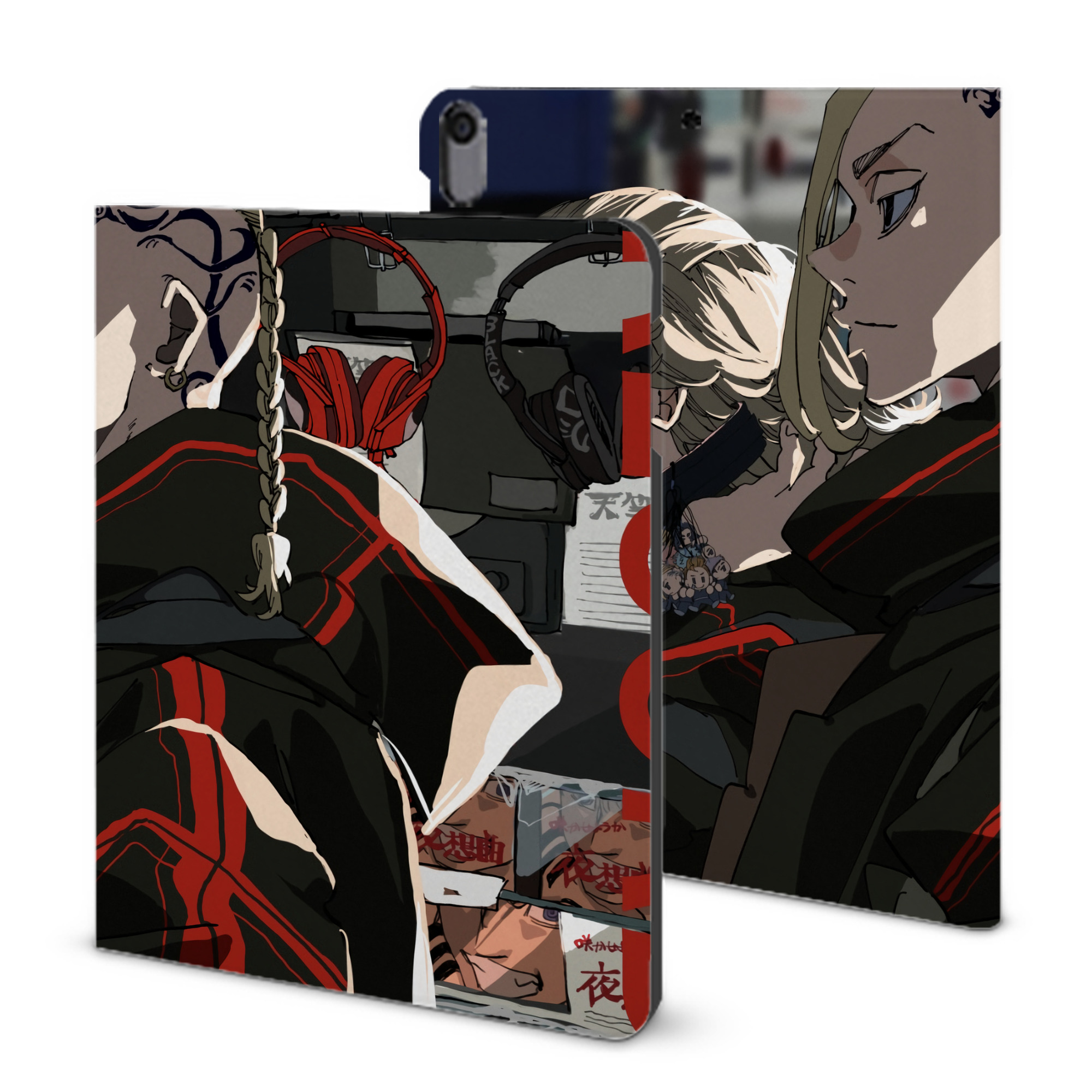 （画像用） 東京リベンジャーズ Tokyo Revengers IPad ケース ブック型 PUレザー TPU 耐衝撃 軽量 薄型 ペン収納なし 全面保護 IPad 各モデル対応